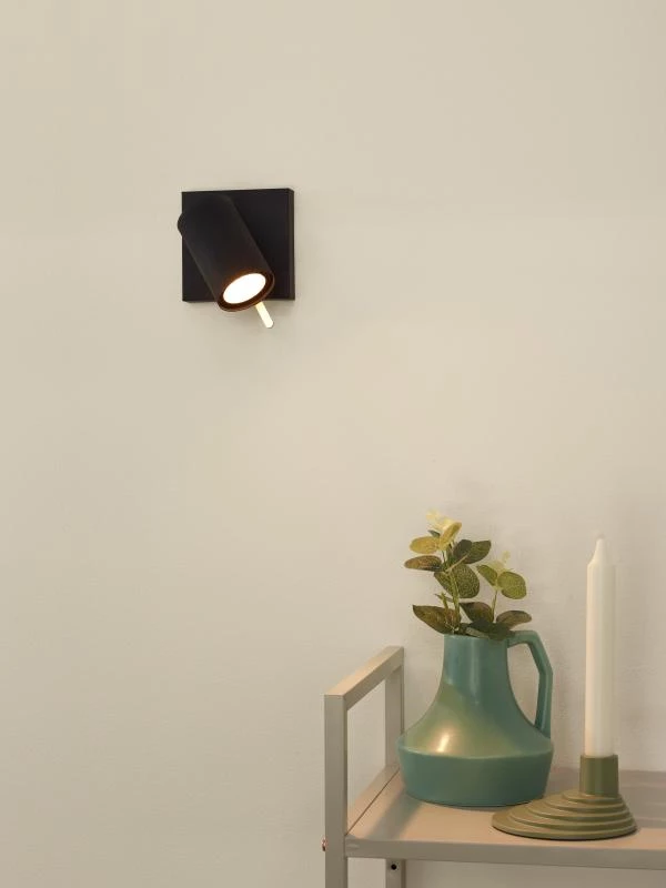 Lucide GRONY - Spot plafond - LED Dim to warm - GU10 - 1x5W 2200K/3000K - Noir - ambiance 1